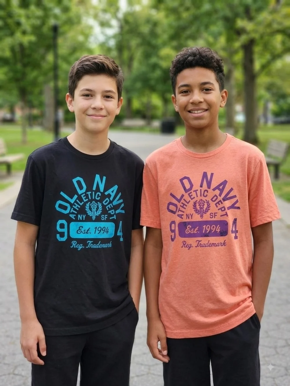 Old Navy Black & Coral Graphic Short-Sleeve Tees - Boys  KS 29
